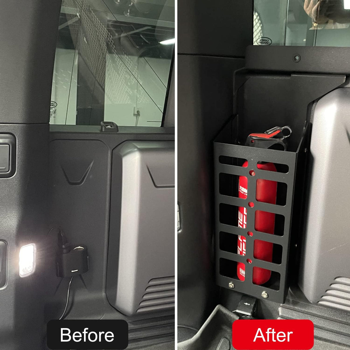HIGH FLYING for Land Rover Defender 4dr 2020-2025 Car Rear Trunk Side Cargo Rack Organizer Modular Storage Box Basket System Luggage Carrier Storage Box Driver Side Aluminum Alloy