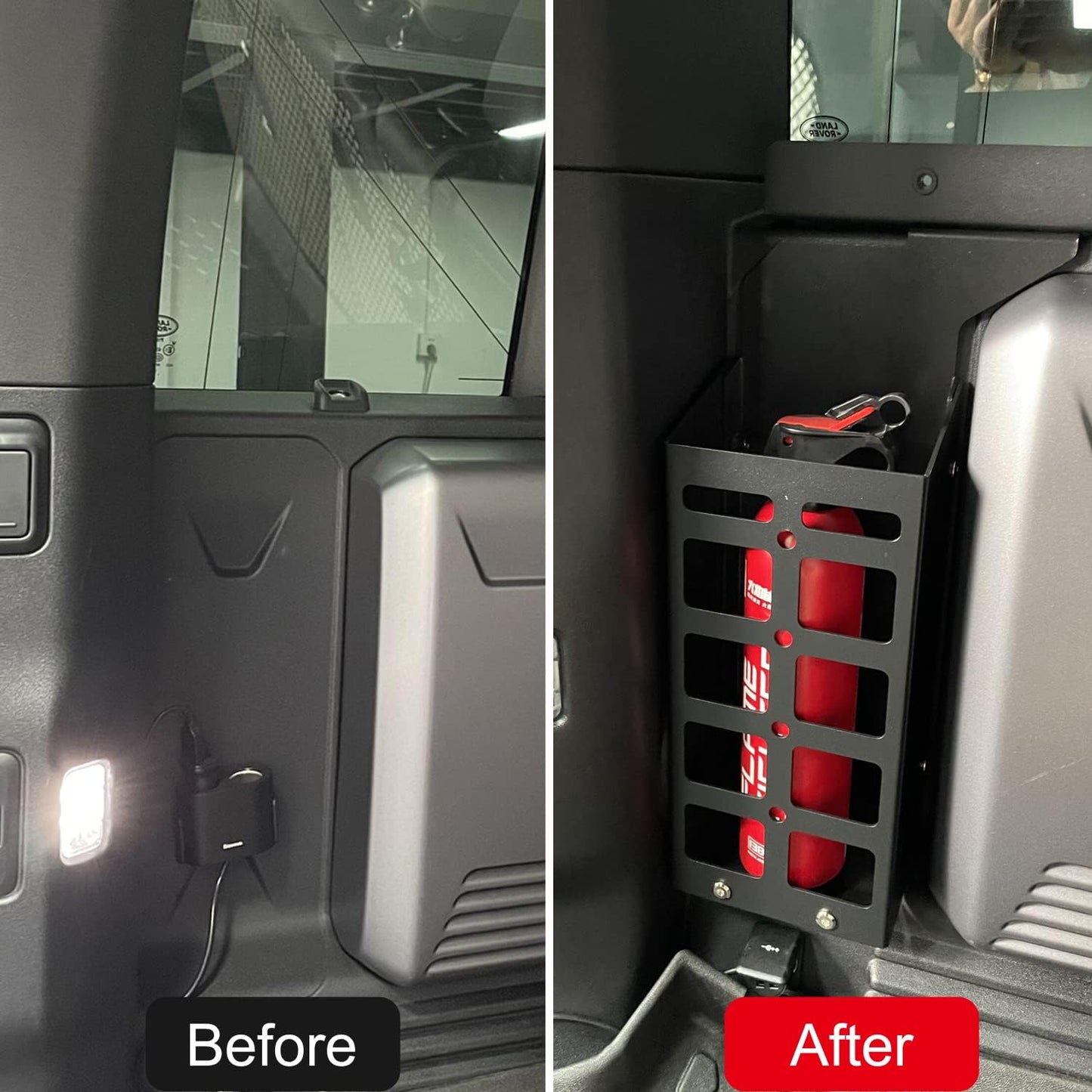 HIGH FLYING for Land Rover Defender 4dr 2020-2025 Car Accessories Modular Storage Trunk Organizer L+R Molle Storage Boxes*2 Luggage Carrier Aluminum Alloy (NOT Fit Third Row with Cupholder)
