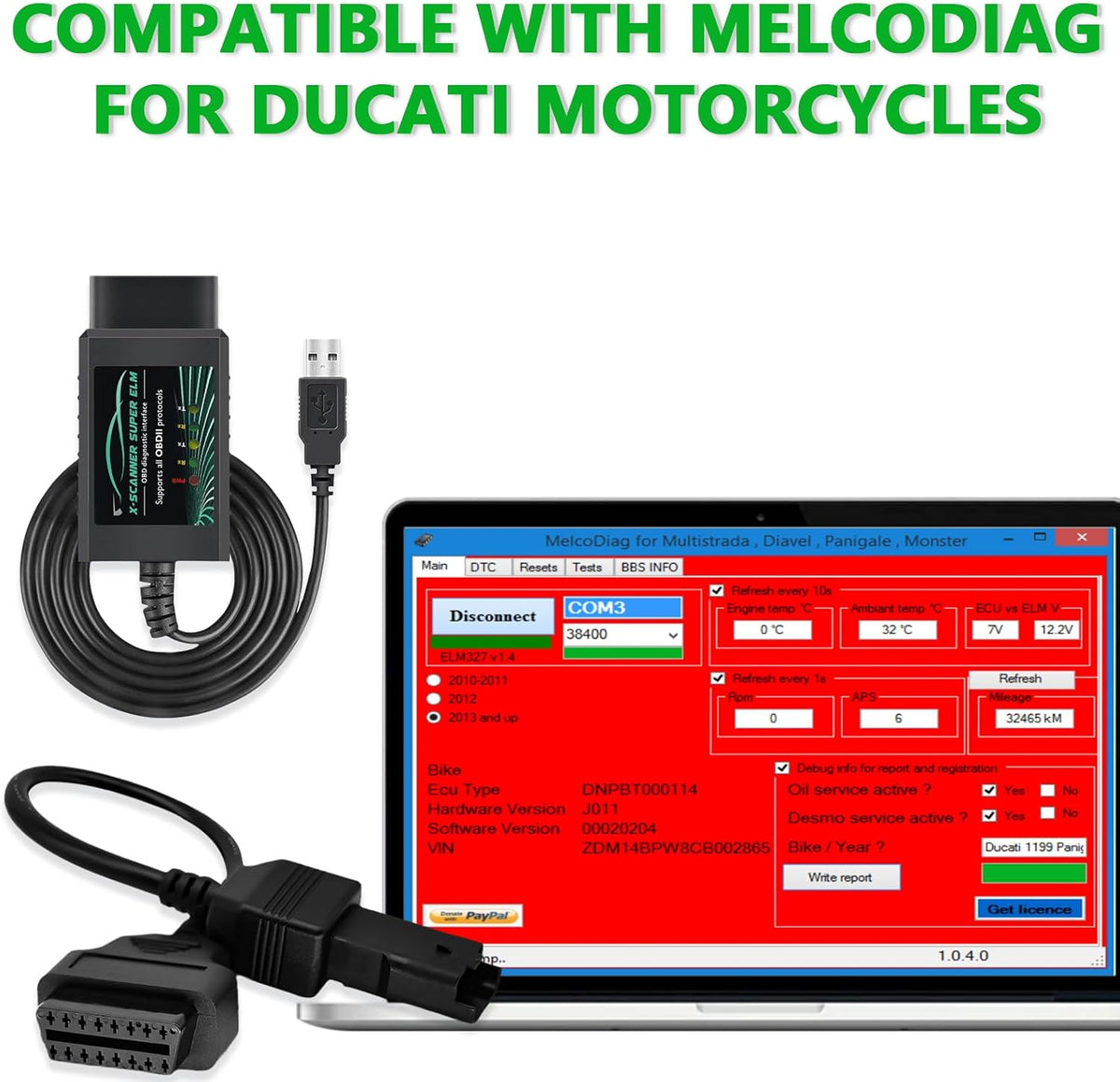 OBD2 Adapter USB ELM327 Scanner with FT232RL 18F25K80 V1.4 Original Chip