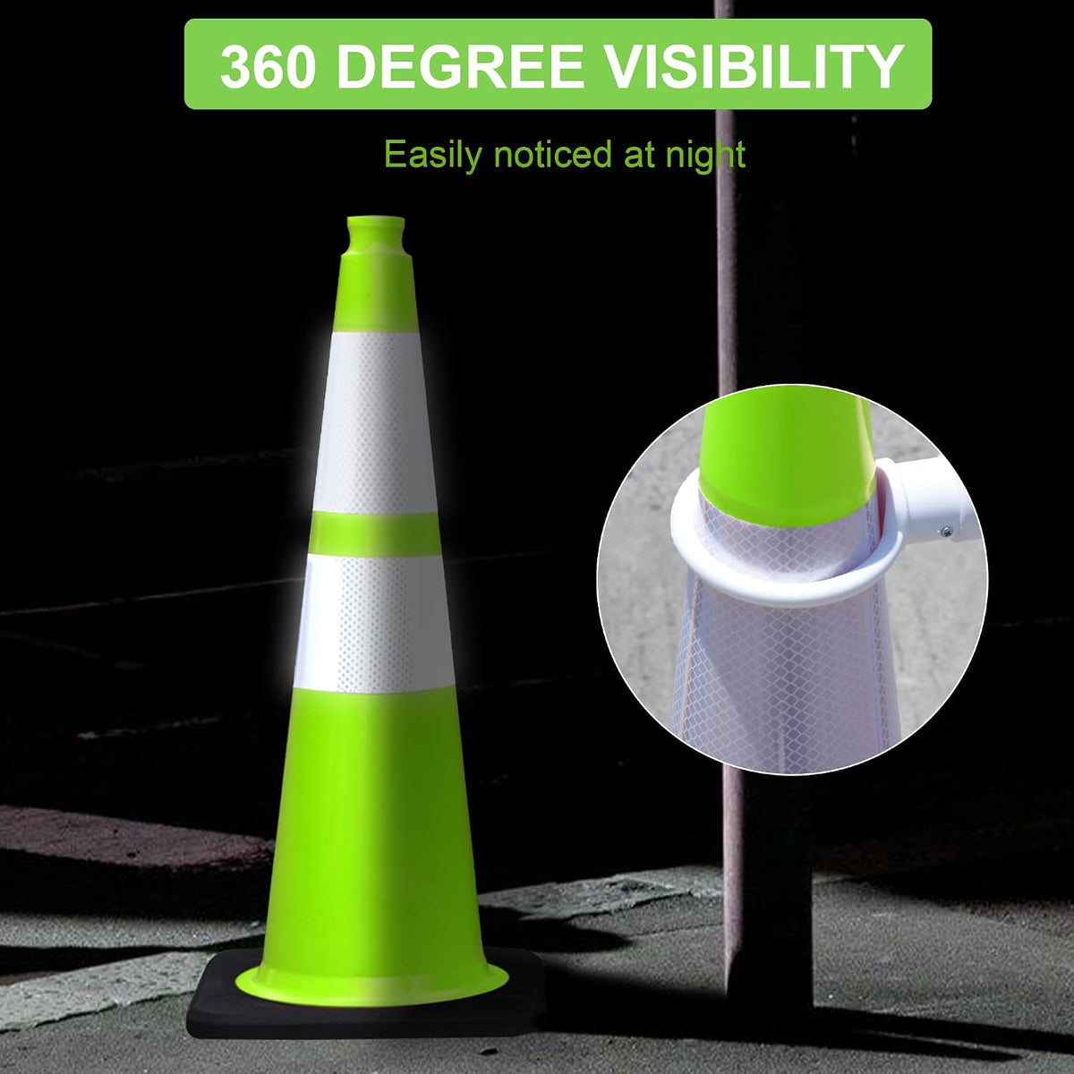 OrangeStar 8 Pack 28" Traffic Safety Cones, Green Cones Construction Cones