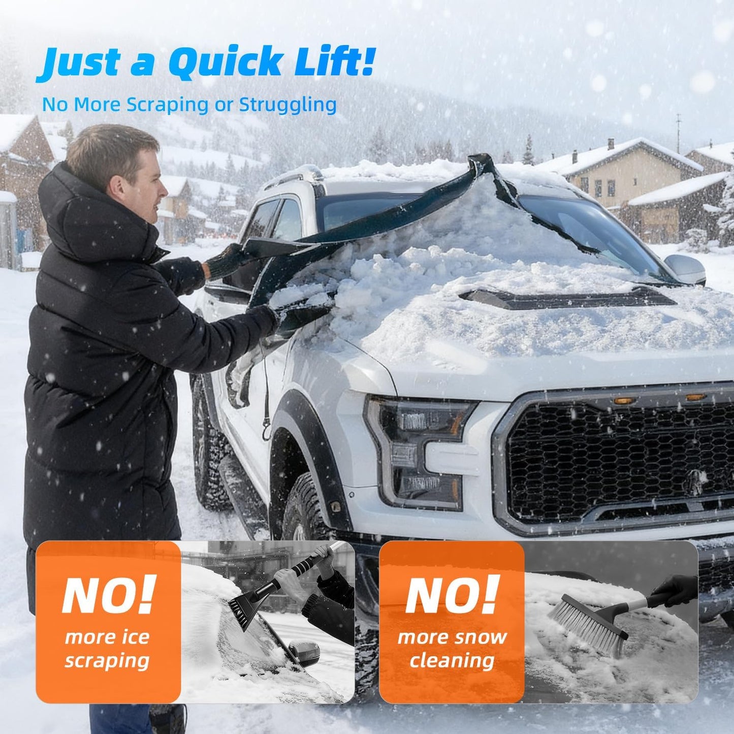 DooGooCoo [2026 Upgraded] Car Windshield Cover for Ice and Snow [700D Waterproof Fabric]-Windshield Snow Cover for Winter Snow & Frost, Suitable for Cars, SUVs, and Trucks - Medium