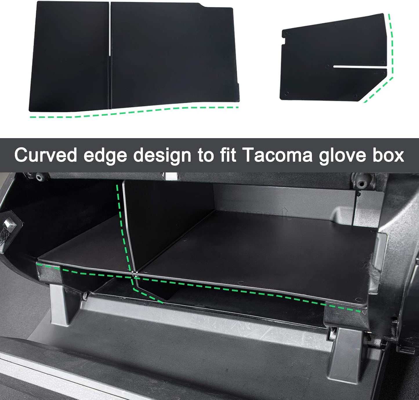 JKCOVER Compatible with Toyota Tacoma Glove Box Dividers Organizer 2016 2017 2018 2019 2020 2021 2022 2023 Accessories,Insert Box ABS Secondary Storage