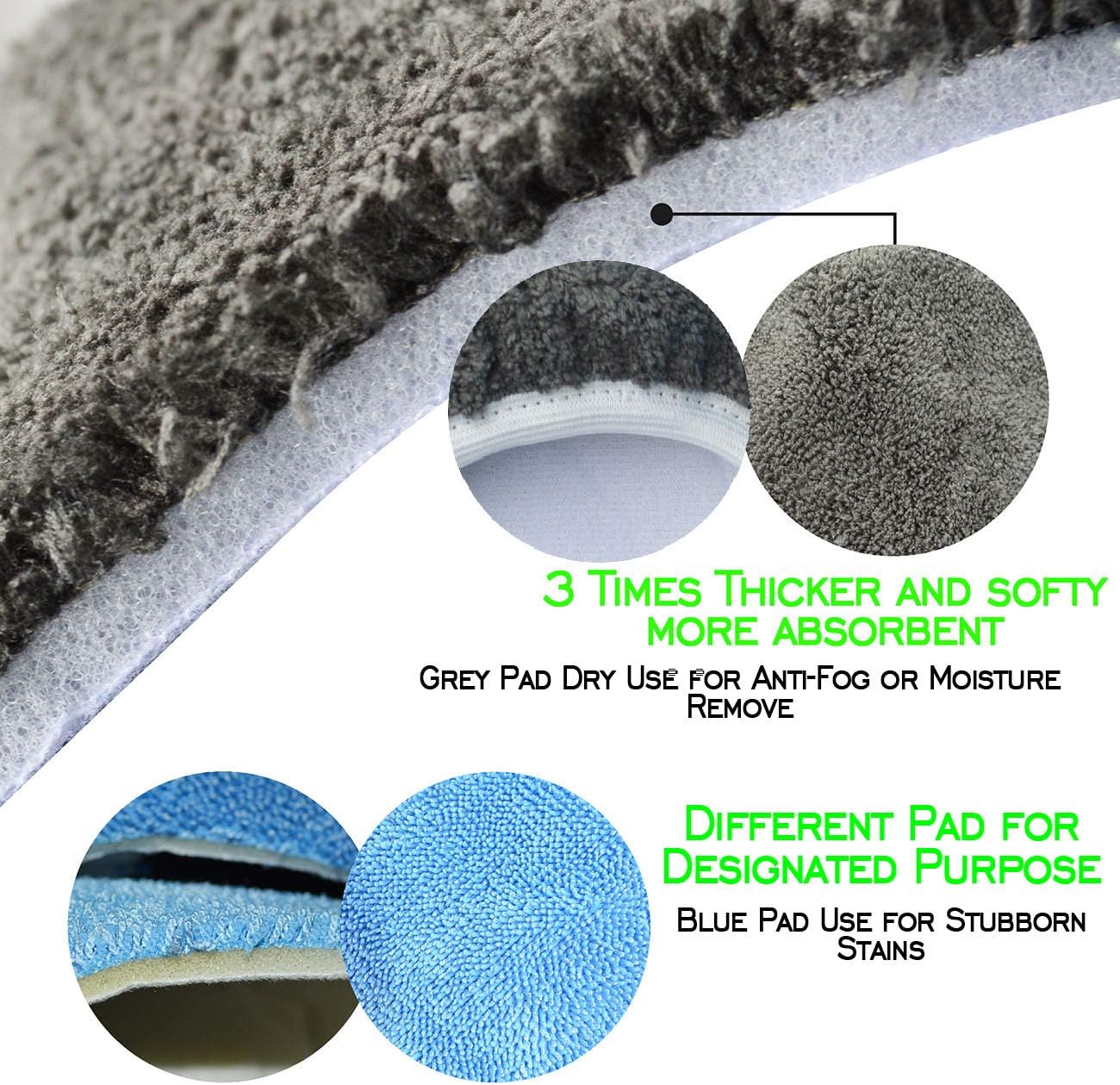 Windshield Cleaner Tool Car Window Cleaning Wand Glass Microfiber Brush Bigger Pad Thicker Softy Cloth, with Towel Spray Bottle Cloth Bag Kit TTL 6Pcs