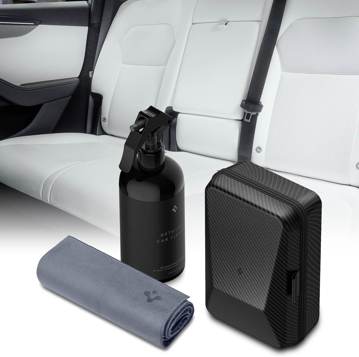 Spigen Car Interior Seat Cleaner & Stain Remover Kit & CyberCase for Tesla