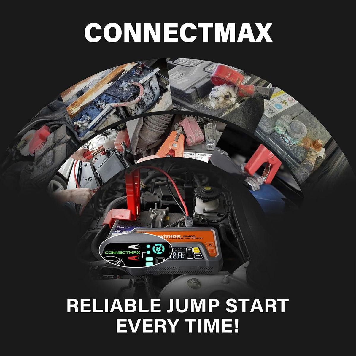LOKITHOR JP400 Jump Starter with Air Compressor for 8.5L Gas/6.5L Diesel