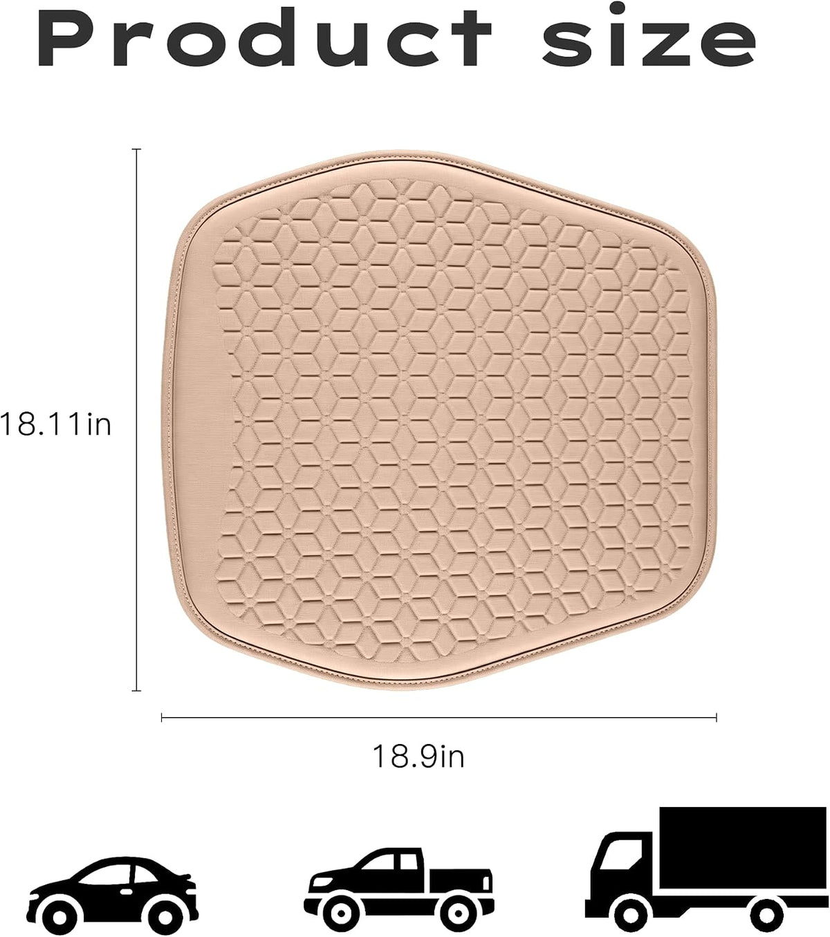 Thin Gel Car Seat Cushion, Non-Slip & Comfortable Automotive Front Seats Cushion Pad for Driver, Breathable Vehicle Interior Mat Cover Accessories，Pink