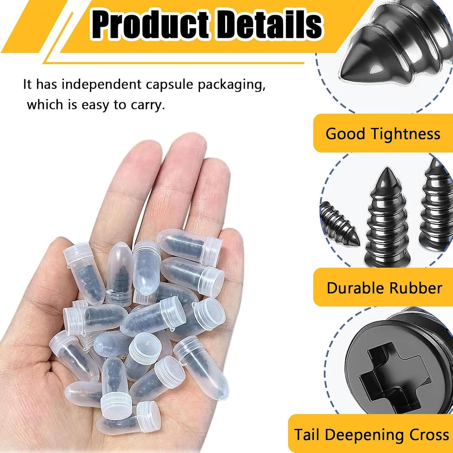 100 PCS Tire Repair Kit, Tire Repair Screws with 2 Sizes, Vacuum Tire Repair Rubber Nail, Screwdriver&Storage Box, Fast Self-Service Tool for Car, Truck, Motorcycle, Tire Puncture Repair (100Pcs)