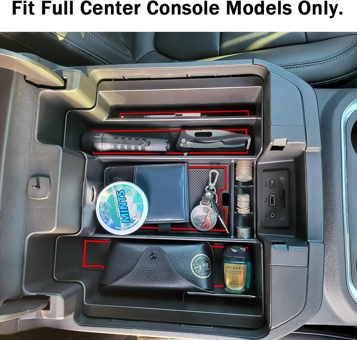 Center Console Organizer for 2019-2023 Chevy Silverado/GMC Sierra