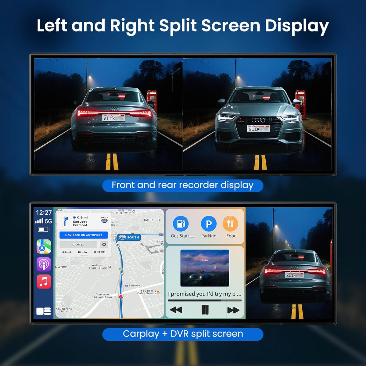 2026 CarPlay Screen for Car, 11.5 inch A-pple CarPlay & Android Auto Screen