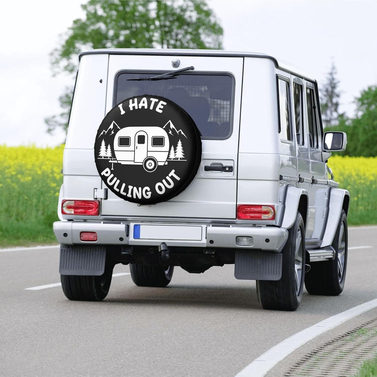 I Hate Pulling Out Funny Camping Spare Tire Cover - Waterproof, Dust-Proof, Sunscreen Universal Wheel Protector for Trailer, SUV, Truck, and RV 17 inch