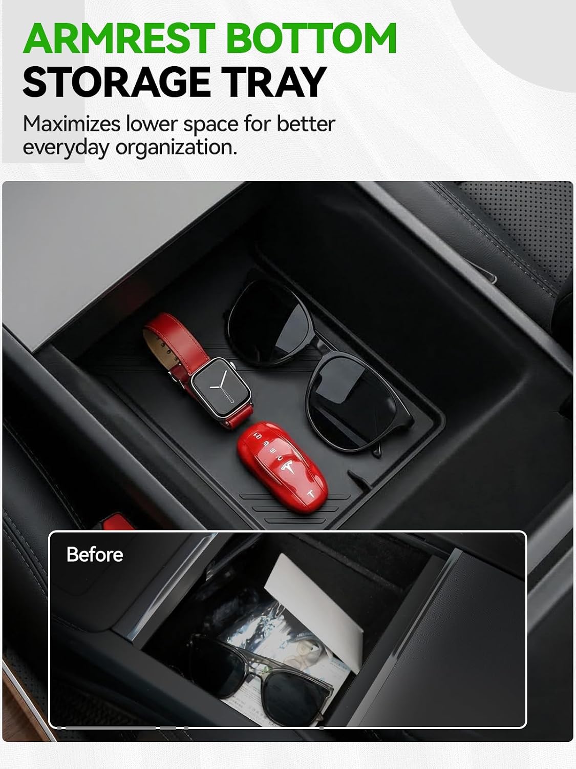 Center Console Organizer for 2024-2026 Tesla Model 3 Highland