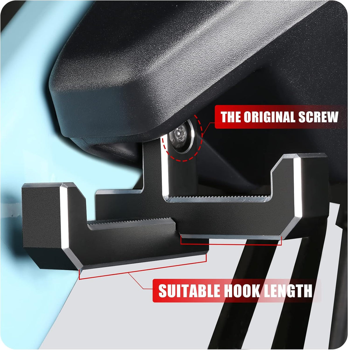 Mabett Aluminum Trunk Grocery Bag Hooks for Ford Bronco Accessories 2026 2021-2025 4-Door Black Interior Organizer (T+J-Shaped)
