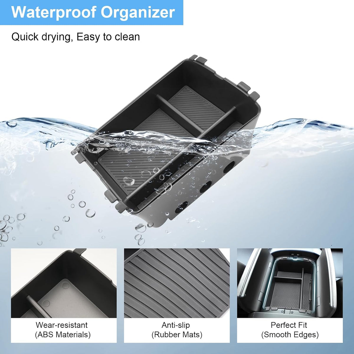 Double Layer, 2026 2027 Palisade Center Console Organizer for Hyundai Palisade (Calligraphy) (Only fit 7-Seater with Dual-Opening Center Console), Durable Console Tray 2026 Palisade Accessories