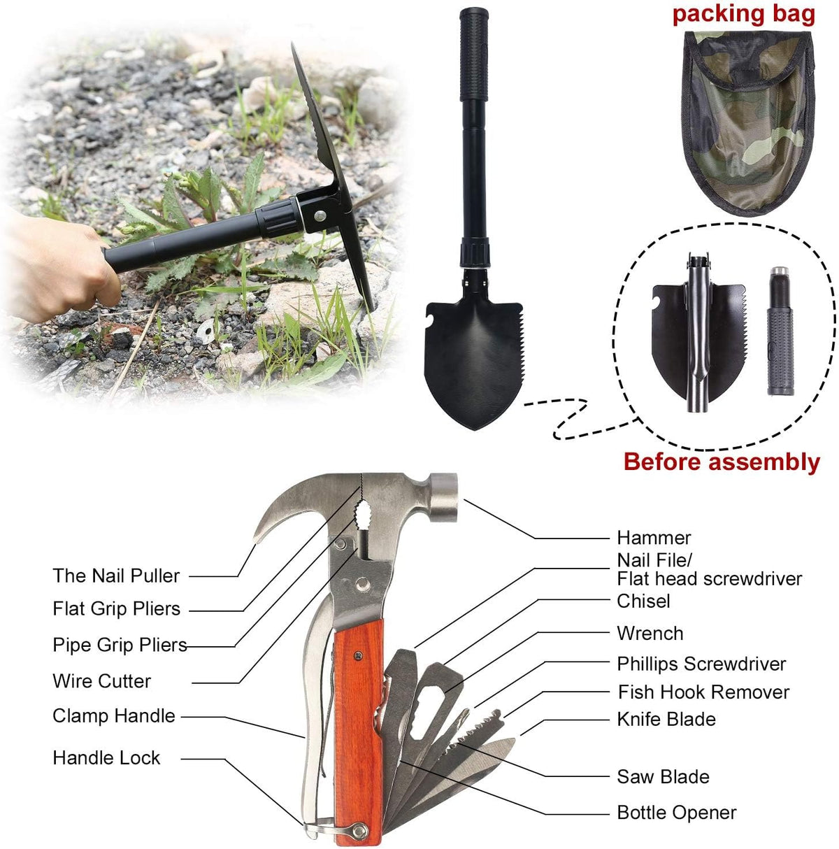 Roadside Emergency Car Kit for Vehicles 95 Pieces