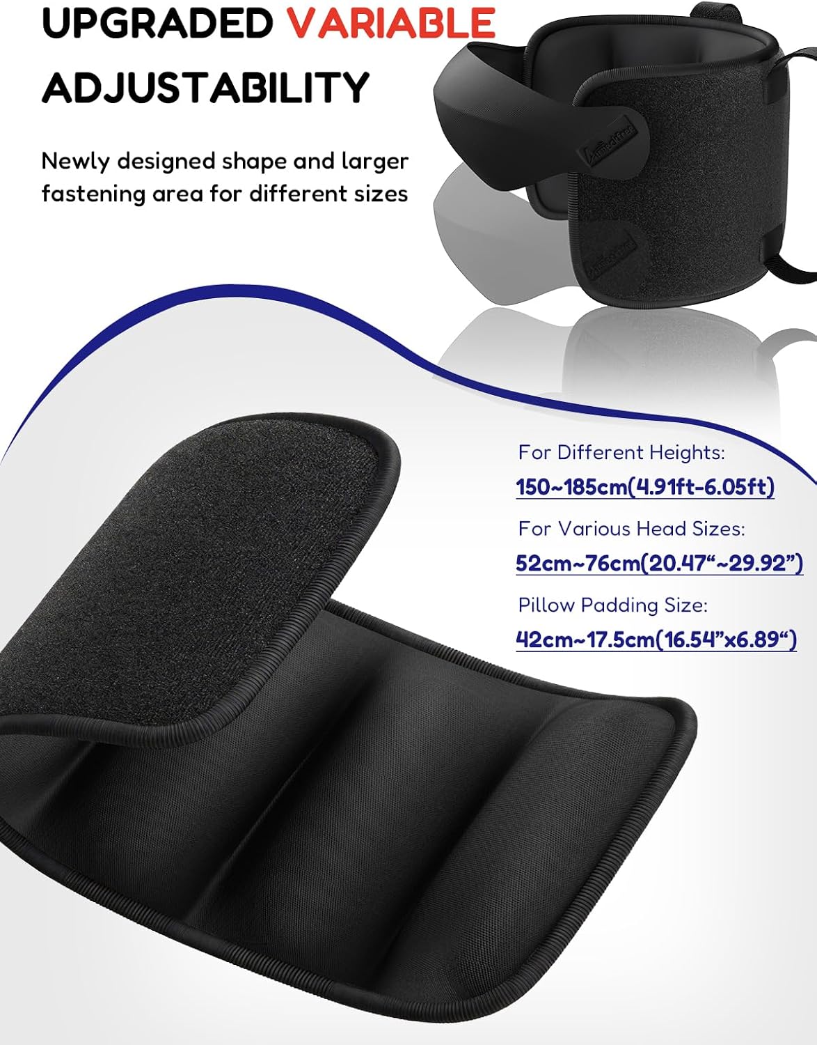 Travel Pillow for Airplanes Head Strap Support, 3D Eye Mask | 360 Airline Sleep Support Headrest Pillow No Bobbing Head Sleeping Aid Travel Essentials Long Flights/Car/Trip Mottled Red