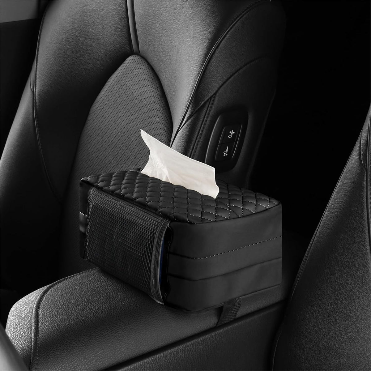 Car Tissue Holder for Sun Visor, Leather Large Capacity Napkin Case Box