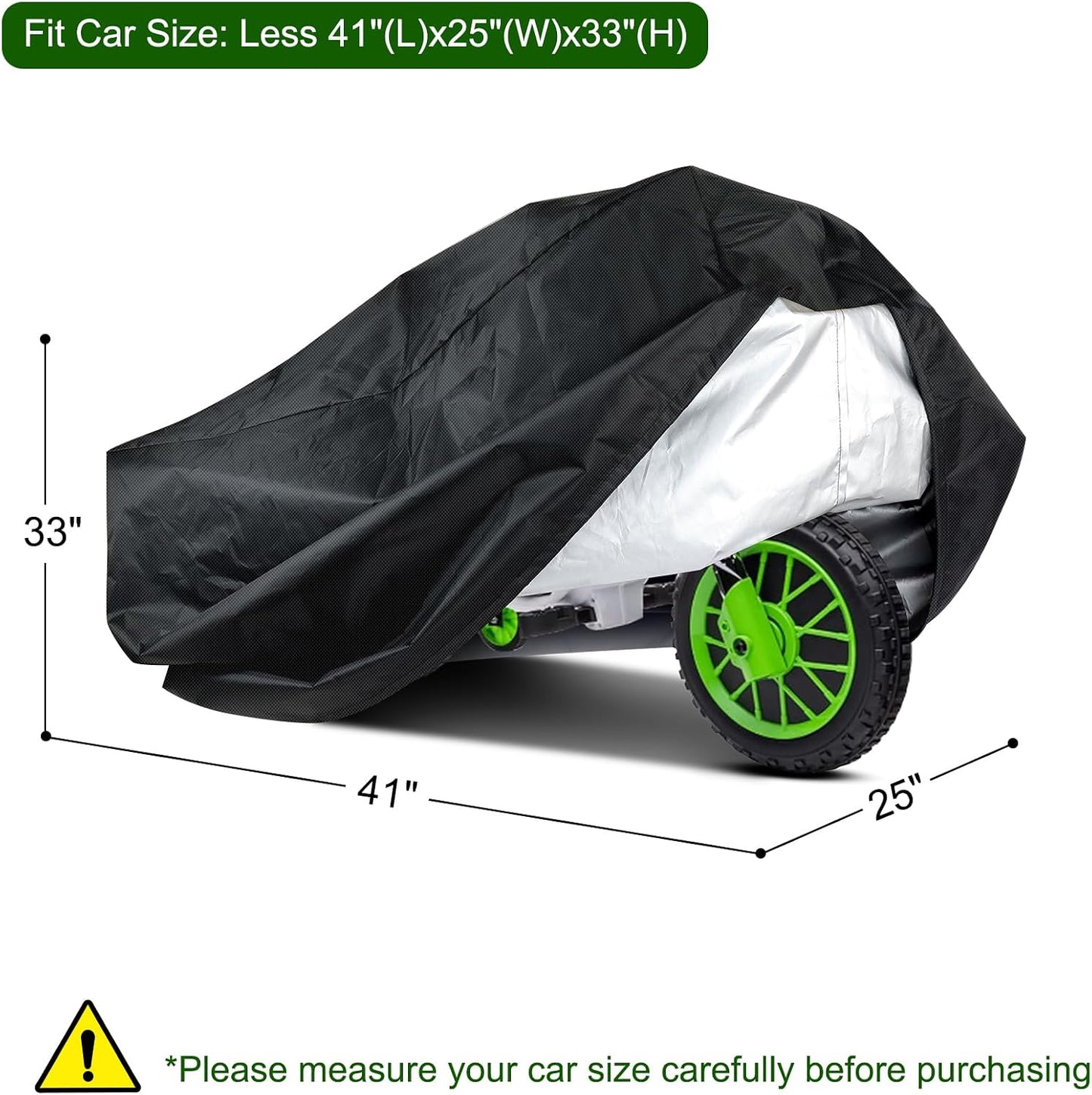 Kids Motorcycle Bike Cover - Waterproof Oxford Fabric Toddler Motorcycle Cover, Protection Universal Children's Electric Kids Motorcycle Cover - Universal Fit, Water Resistant (41 x 25 x 33 Inches)