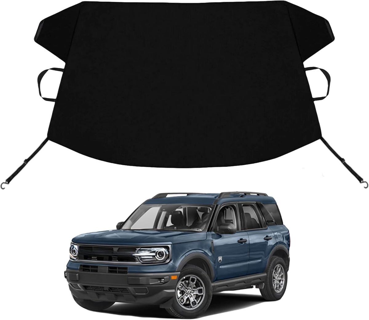 Bronco Sport Custom Windshield Cover for Ice and Snow Fo-rd Bronco Sport Heavy Duty 600D Oxford Fabric Windshield Protector Fit Waterproof Hail Frost Cover Winter Car Accessories