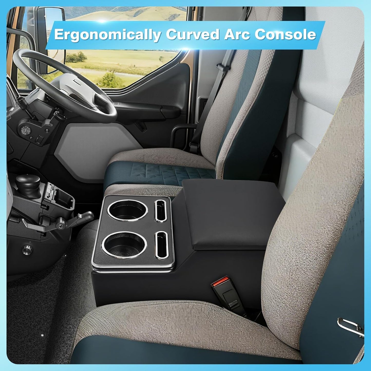 Center Console, Universal Front Bench Seat Consoles,Truck Seat Organizer and Storage,Center Console for Truck & Minivan & Car& SUV Cab Front Seat Bench Seat Storage Box (Regular)
