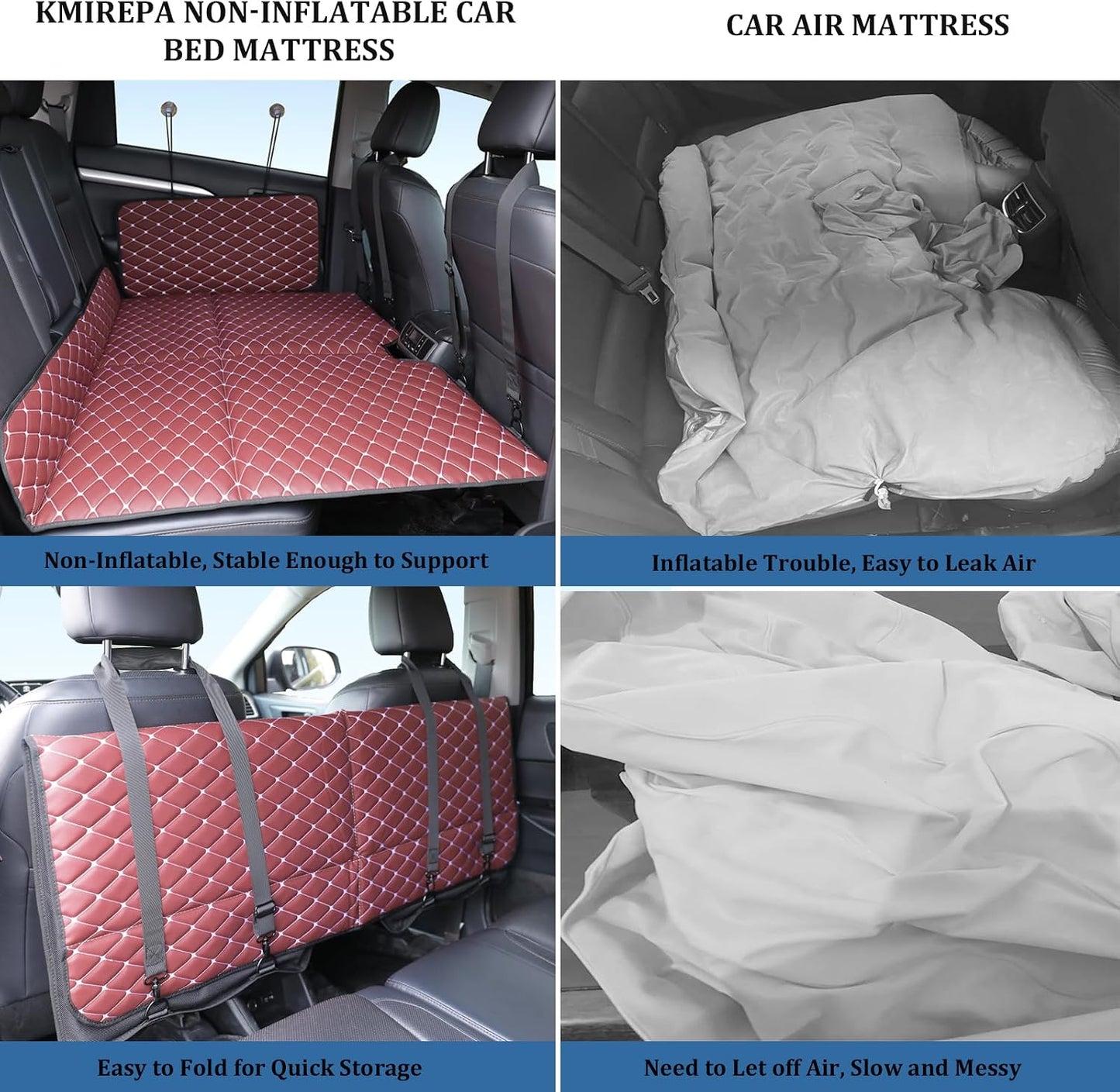 Non-Inflatable Truck Back Seat Bed Mattress, Portable Car Beds for Large Trucks, Double-Sided Folding Travel Bed F150/RAM Trucks/Toyota/Nissan