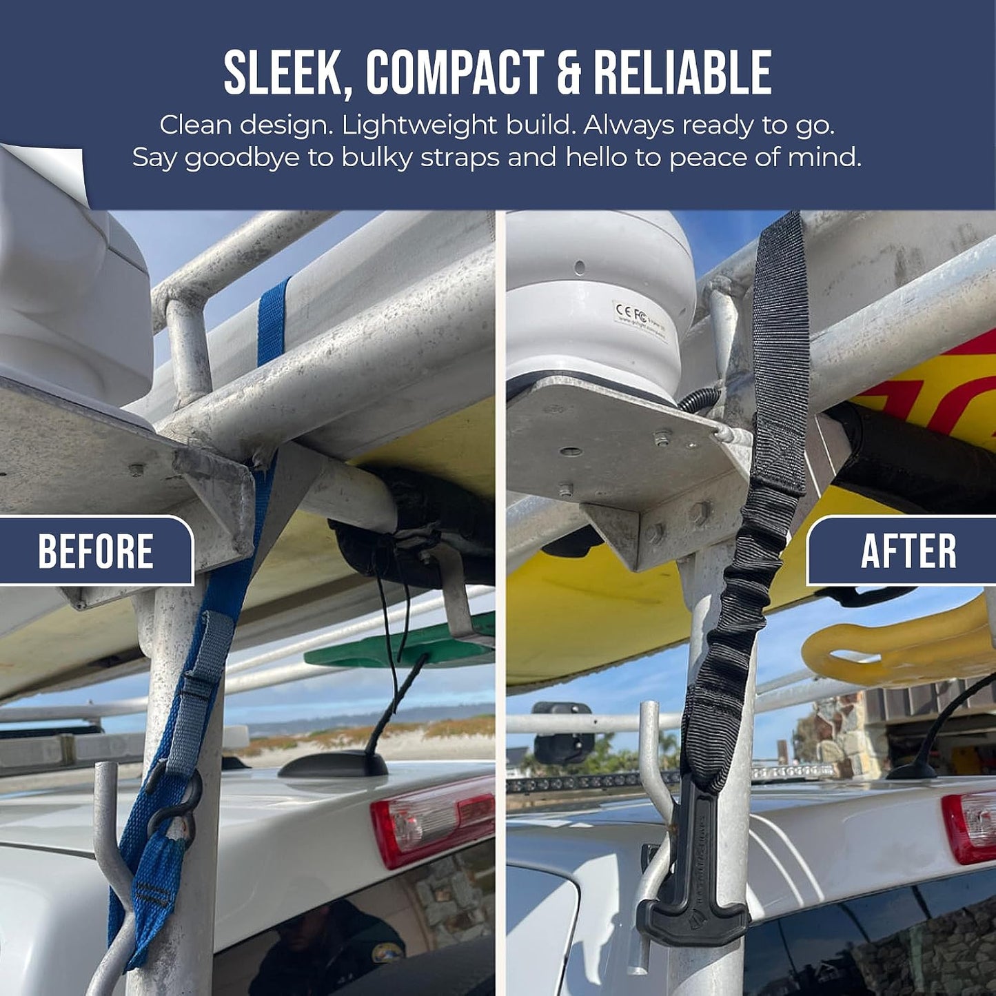 T-Pull Quick-Release Tie-Down Strap (2 Straps Included) – Fast, One-Handed Strap System for Surfboards, Paddleboards, Kayaks & Roof Racks – Ultra-Durable, Easy to Use, No Knots or Hassle