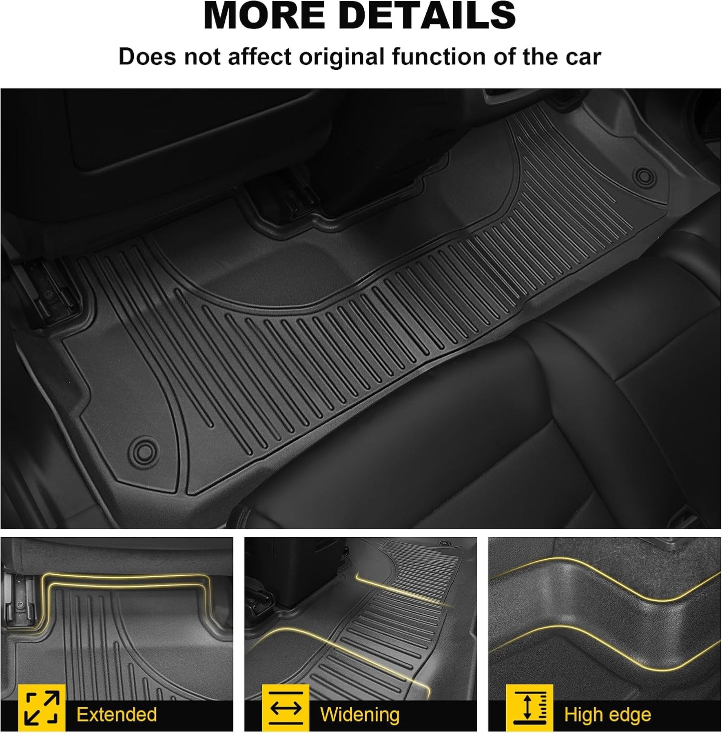 Floor Mats & Cargo Liner Fit for Honda CR-V 2012-2016 LX, SE & EX | All Weather TPE Custom Fit Floor Liner,1st & 2nd Row & Trunk Liner Full Set, Black (Not Fit EX-L & Touring Models)