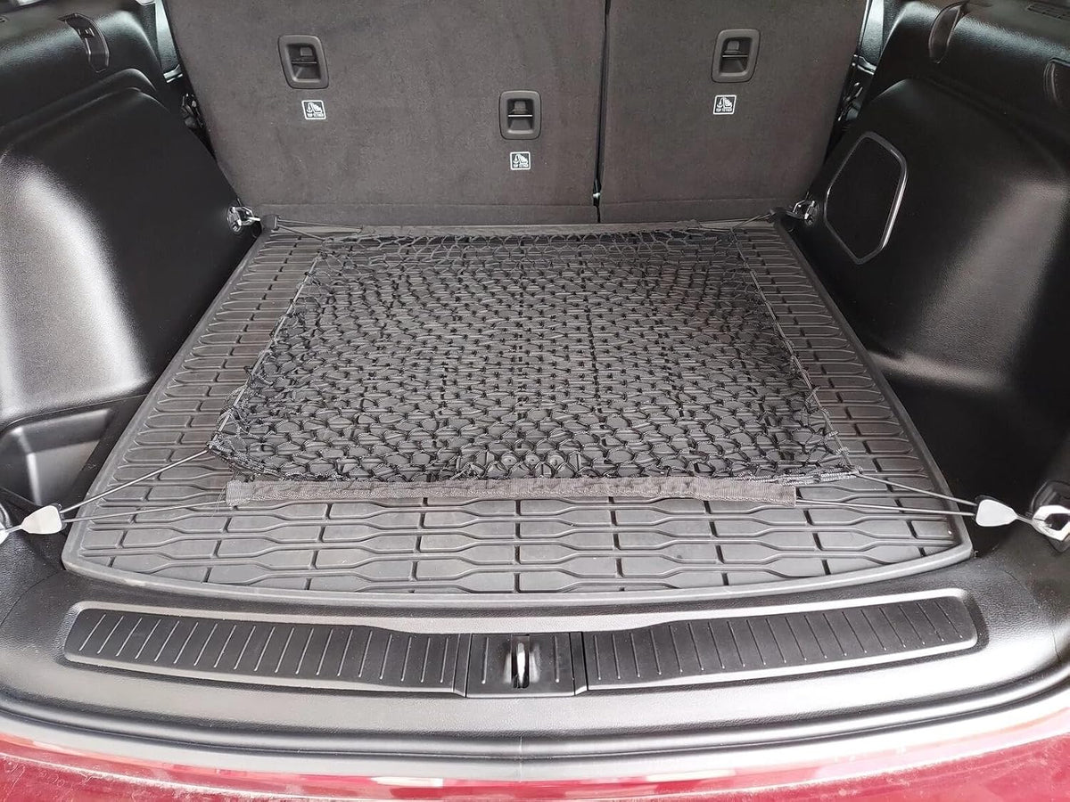 Rear Trunk Organizer Cargo Net for Jeep Grand Cherokee L WL 2021-2026 – Floor Style Cargo Net for SUV – Premium Mesh Car Trunk Organizer – Compatible with Jeep Grand Cherokee L WL