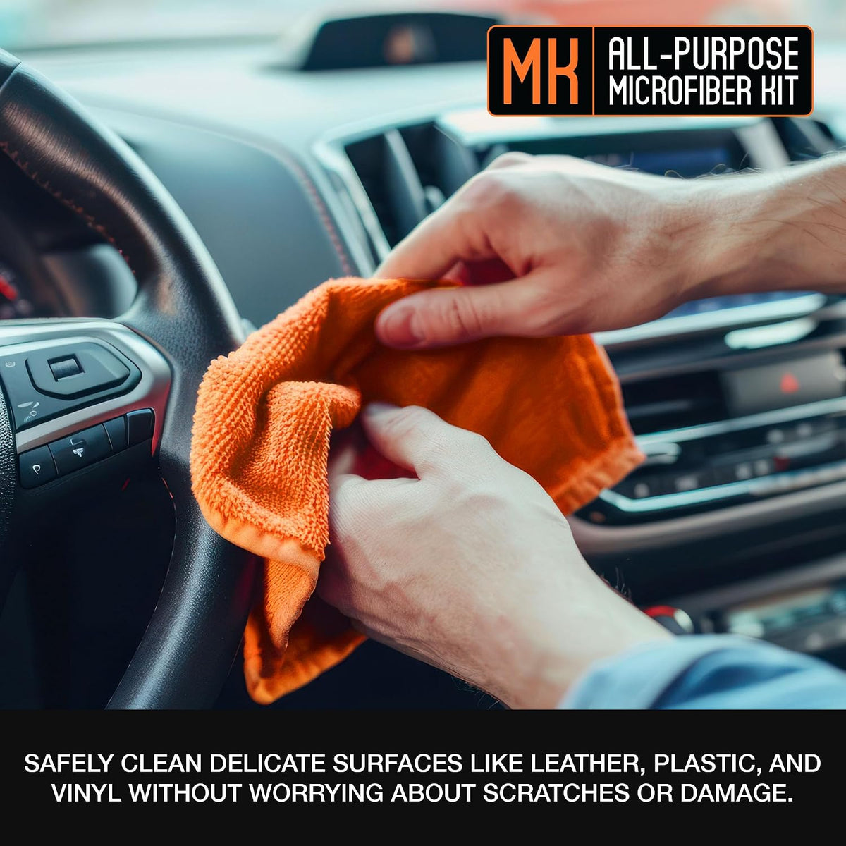 Suds Lab Premium 400 GSM Microfiber Towels, Edgeless, 16"x16", 12-Pack