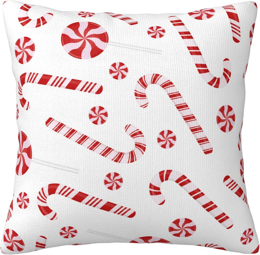 JOOCAR Christmas Pillow Covers 24 x 24 Inches Christmas Candy Cane Pillow Case for Winter Holiday Decorations for Couch Sofa Bed