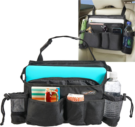 High Road SwingAway Car Front Seat Organizer with 6 Storage Pockets and 2 Bottle or Cup Holders