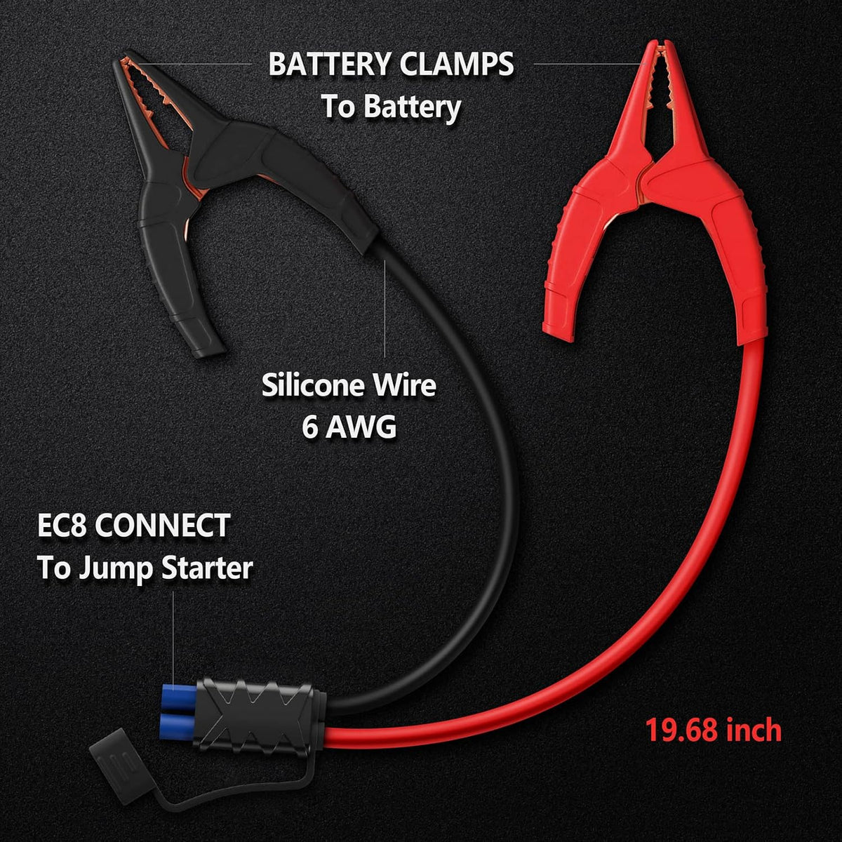 LOKITHOR Clamp-Pro Boost Clamp Replacement Jumper Cable(EC8 Connector)