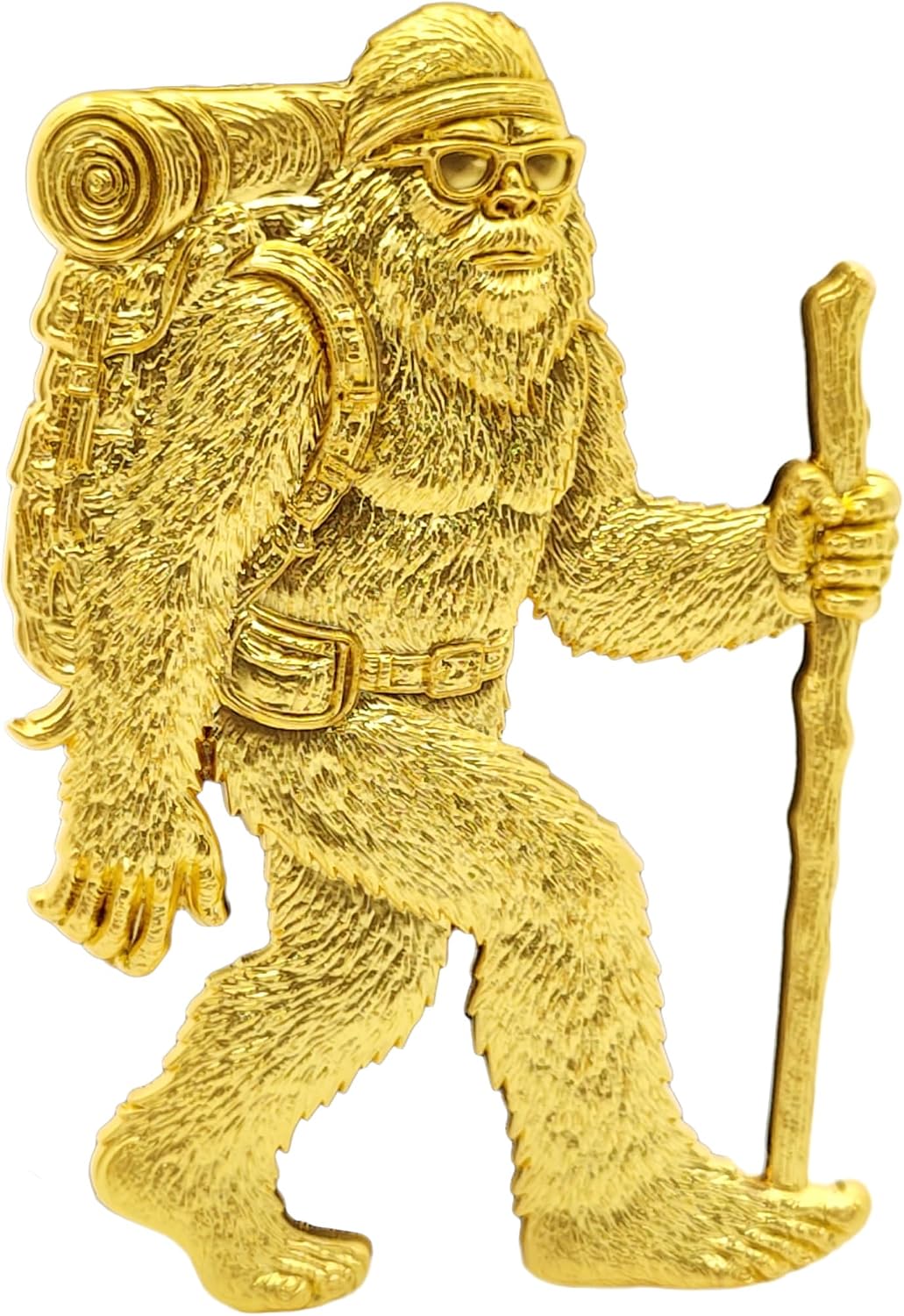 Bigfoot Camping Emblem – 3D Metal Sasquatch Badge for Cars, Campers, and Coolers (Black)