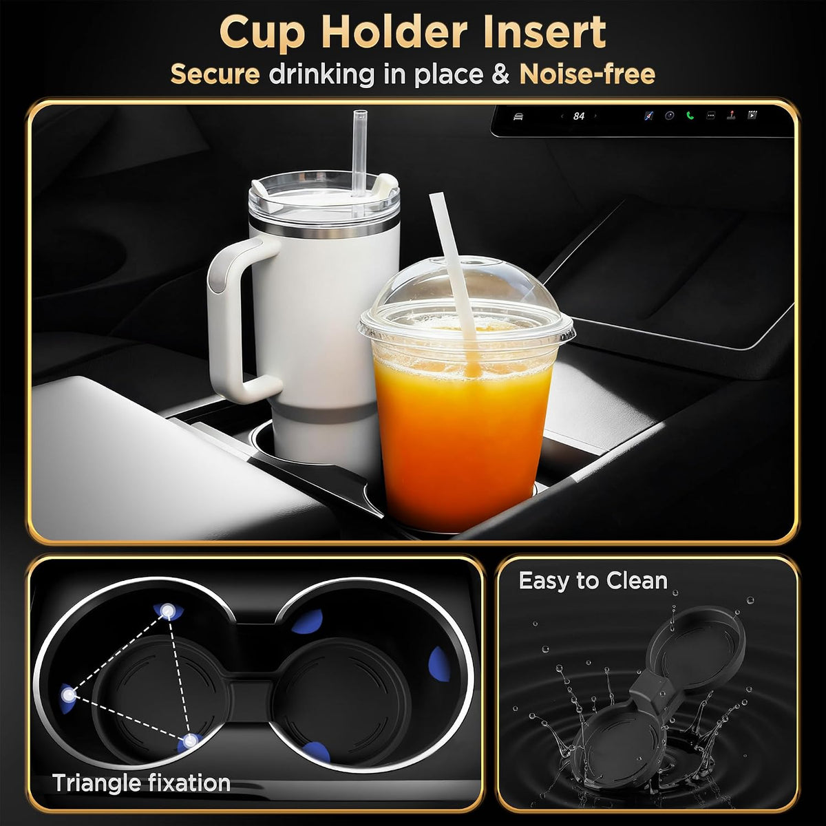 5PCS for Tesla Model Y Juniper(2025 2026) & YL Door Side Storage Box Cup Holder [Waterproof & Stay Clean] Front & Rear Door Pocket Liners for Tesla Model Y Juniper Accessories 2025 2026