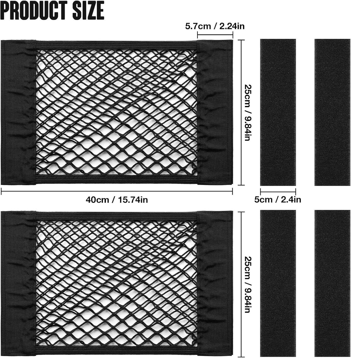 TOBWOLF Car Cargo Net, Elastic Mesh Storage Organizer, 9.8'' X 15.7''