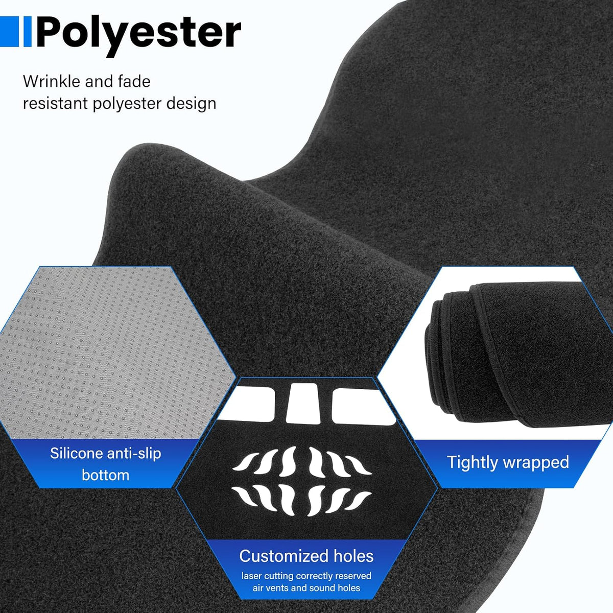 Dash Cover Mat Compatible with Chevy Blazer 2019 2020 2021 2022 2023 2024 2025 (Not fits for EV)Car Interior Dashboard Cover Mat Nonslip Dashmat Sunshade Glare UV Rays Protector Accessories Custom Fit