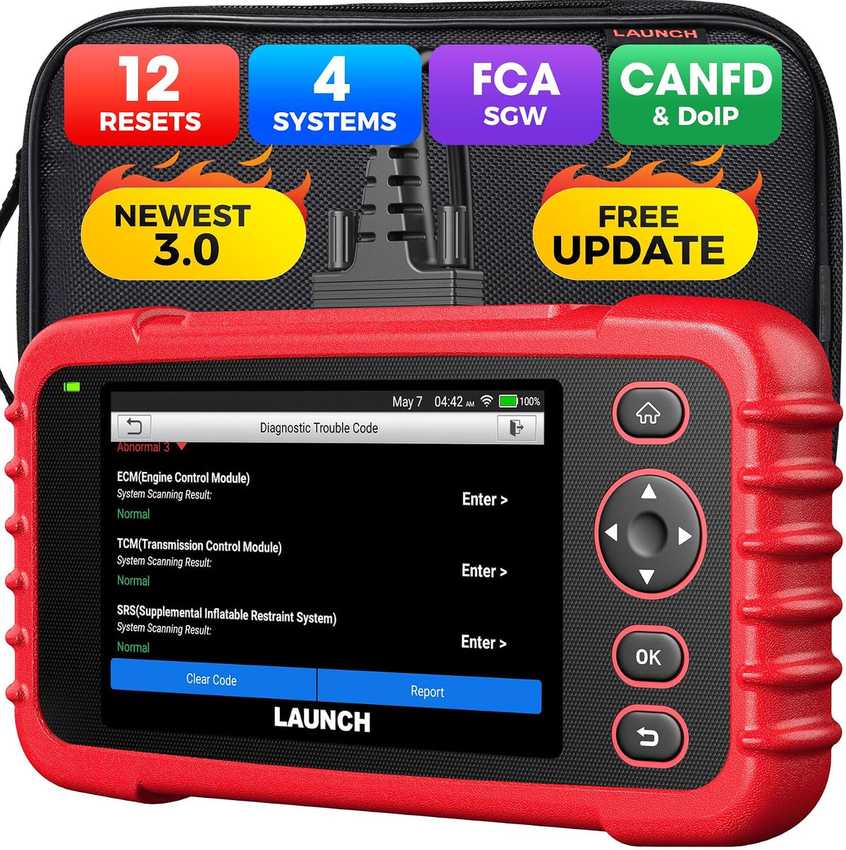 LAUNCH OBD2 Scanner CRP129X V3.0 Elite Scan Tool, 12 Resets Lifetime Update