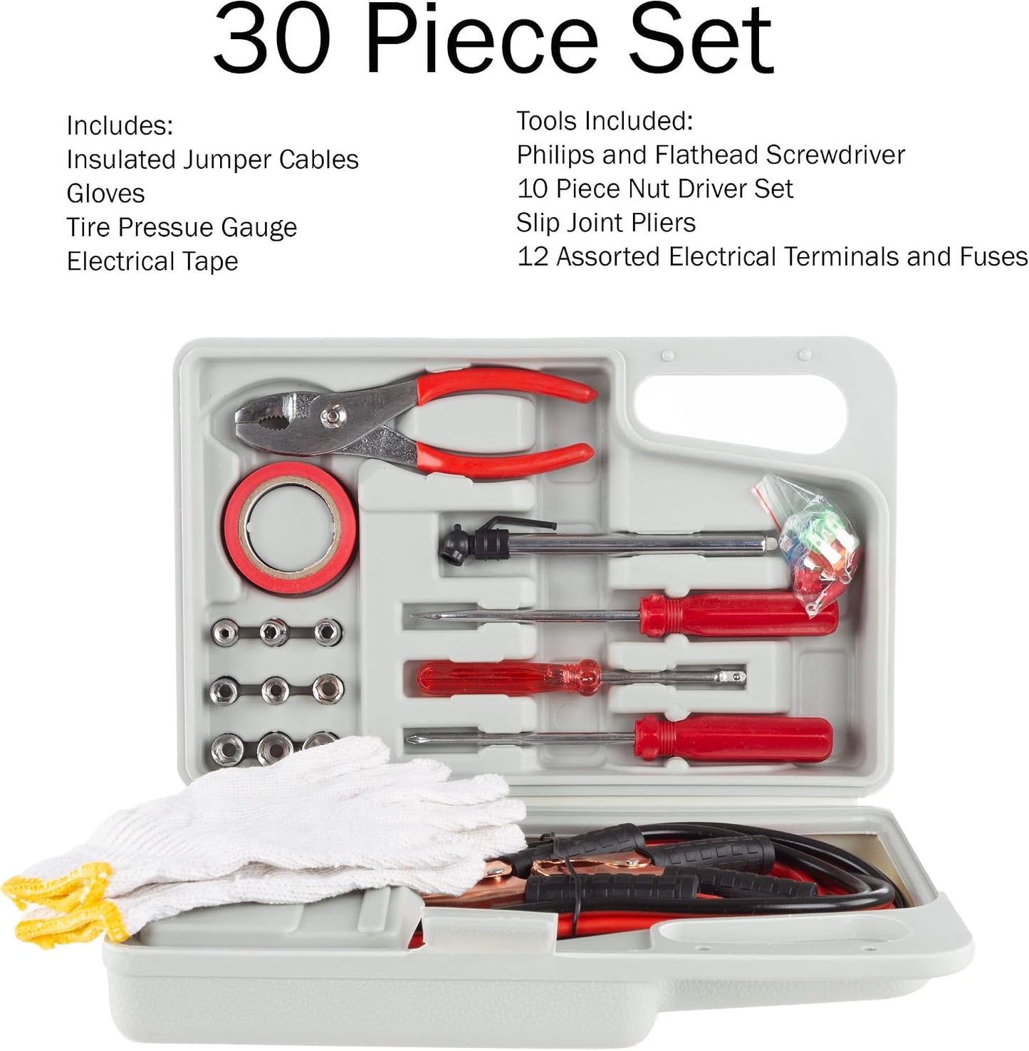 Stalwart 75-CAR1033 Emergency Roadside Assistance Tool and Auto Kit by – 30 Piece