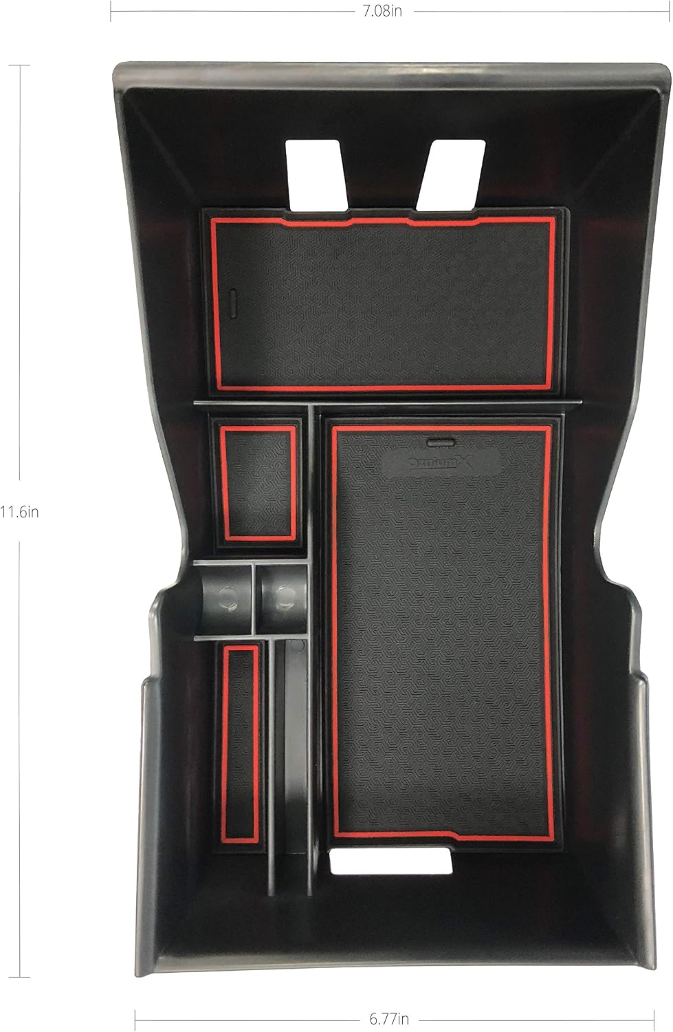 OzniumX Center Console Organizer Storage Box for 2018-2020 Tesla Model 3, Red, Custom Upgrade Interior Accessory with Coin and Sunglass Holder, Armrest Box Secondary Storage