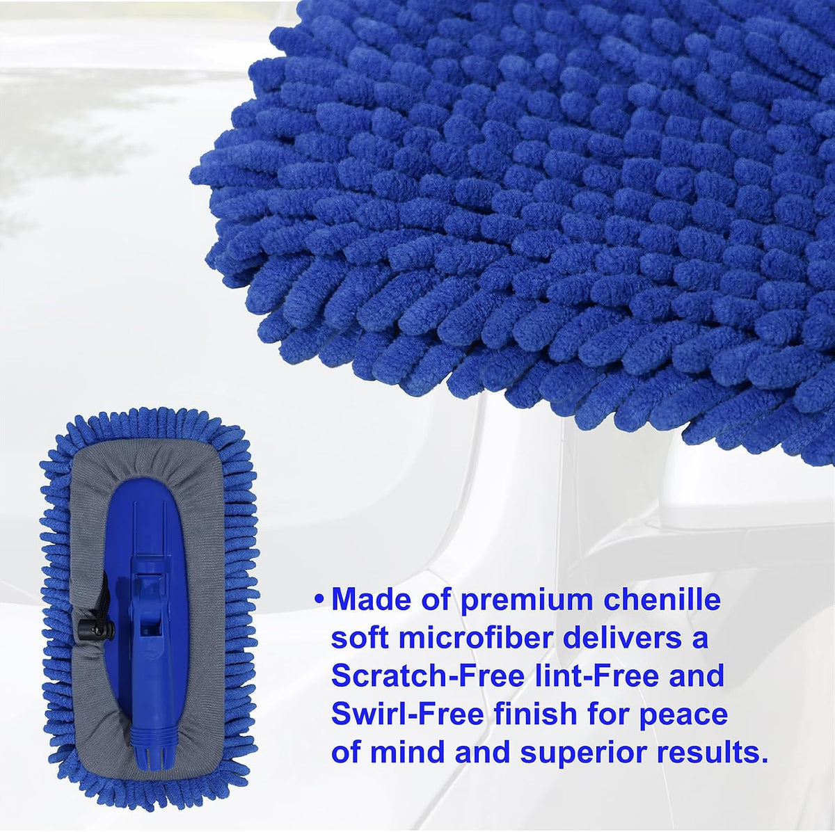 20"-29" Retractable Stainless Steel Handle, Car Wash Brush Mop Cleaning Tool , Wash Mop Car Detailing Cleaning Brush Care Kit for Cars Truck, Sedan, SUV, RV, Trailer