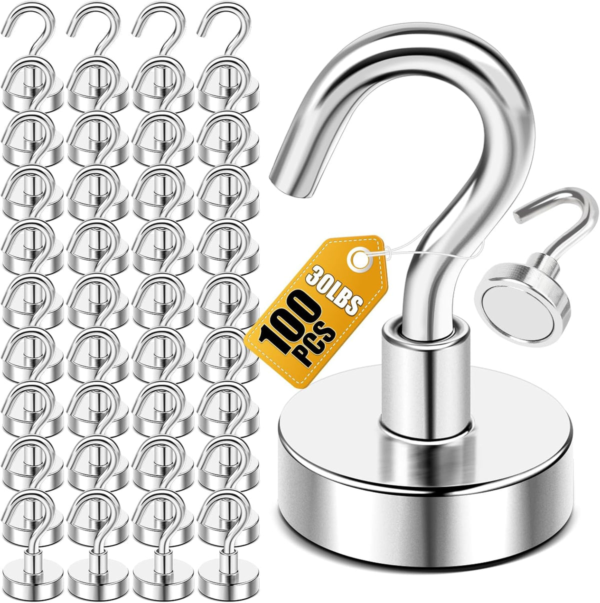 DIYMAG Magnetic Hooks 100pcs 30lbs Cruise Essentials 2026 Magnet Hook
