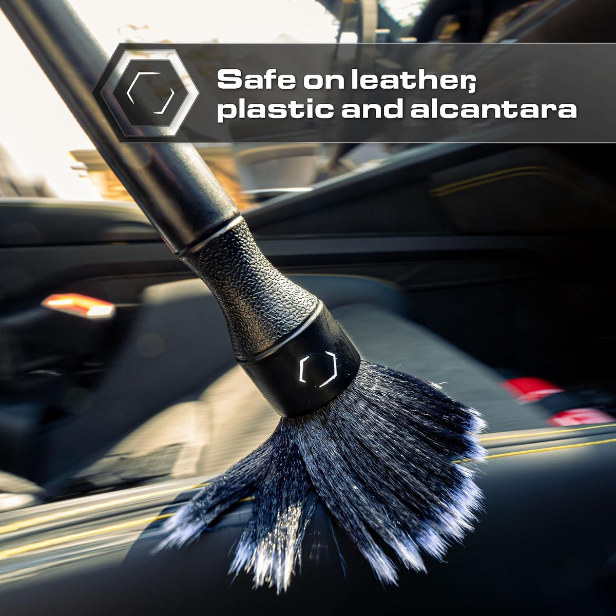 Blackline Car Detailing Brush Set, 2 Pack - Ultra Soft Bristles, Interior
