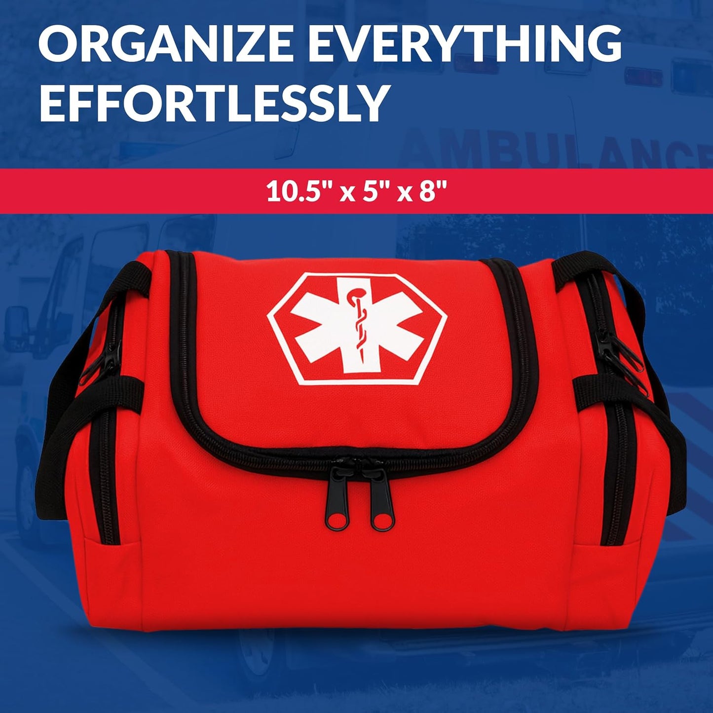 Dixie EMS Dixigear Empty First Responder II Bag 10.5" x 5" x 8" - Red