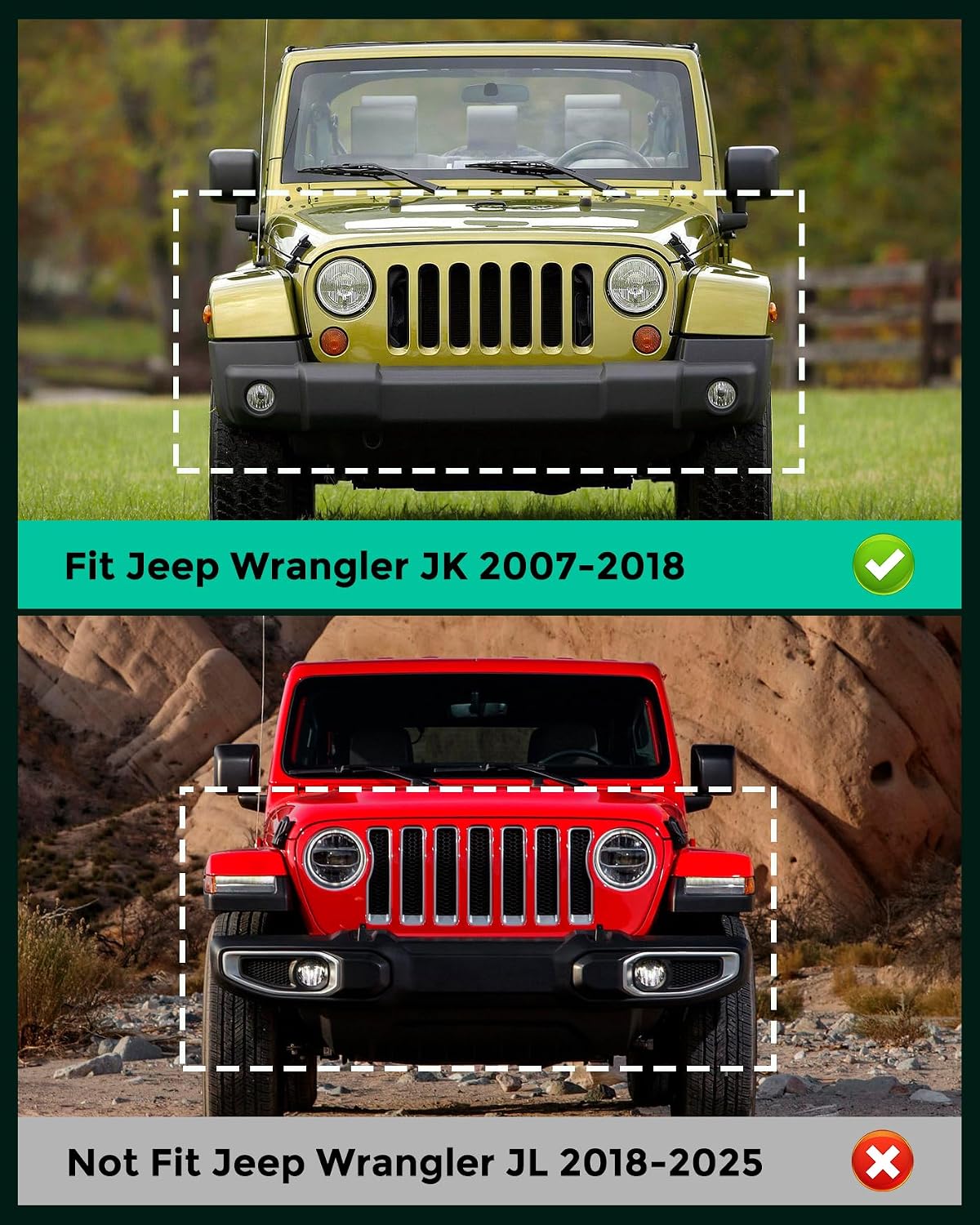 Floor Mats for Jeep Wrangler JK 2007-2018 Unlimited 4-Door (Not JL/2-Door)