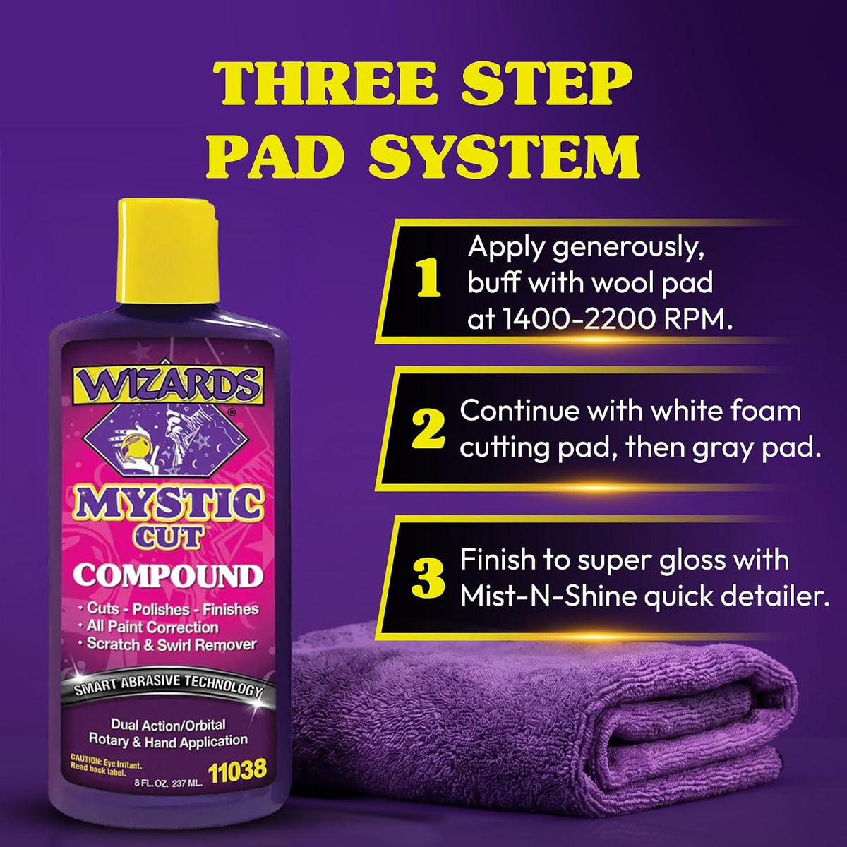 Wizards Mystic Cut Smart Abrasive Compound for Swirls, Scratches - 8 oz