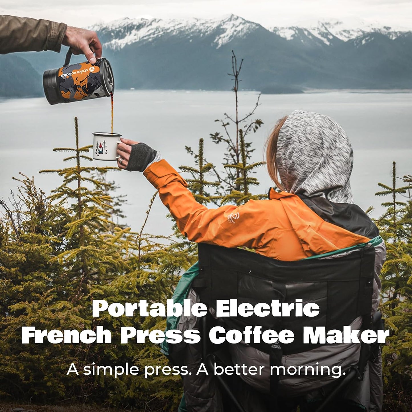 Stoke Voltaics Camping cookware set, Included Electric French Press Coffee Maker & Nomad Cooking System, Multi-Functional Cooking Gear for Travel, Electric Vehicles, Car Camping, Overland, Vanlife