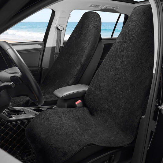 Waterproof Car Seat Cover Universial Fits Car Sweat Towel for Trucks SUV Car Seat Protector Black 2 Pieces