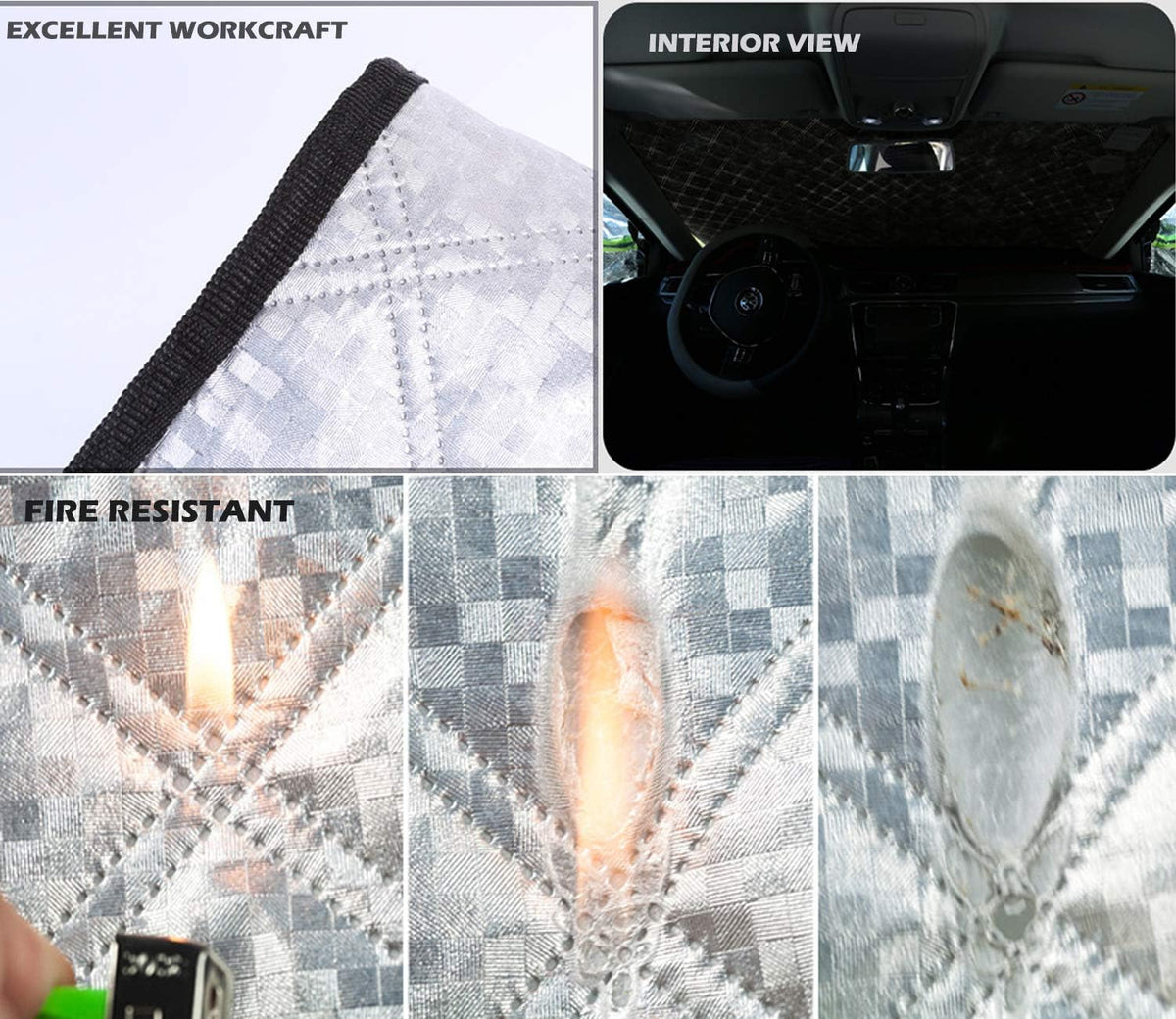 Car Windshield Snow/Sun Cover Aluminum Foil Multi Layers Thickened Magnetic Wipers Protection for Most Sedan Truck Van SUV