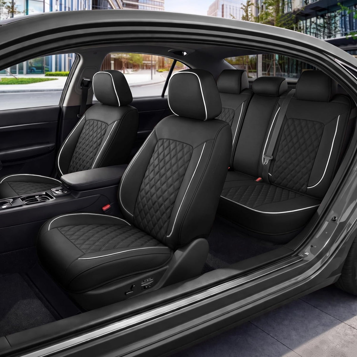 MotorBox TrimLine Pearl Leather Seat Covers for Cars & SUVs