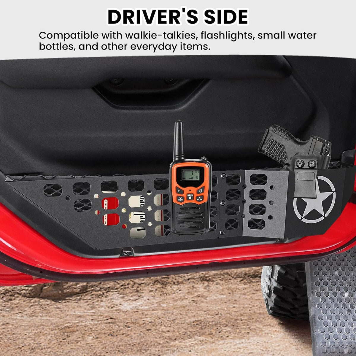 DIAMOOKY Metal Front Door Pocket Storage for Jeep Wrangler JL JLU 2018-2026