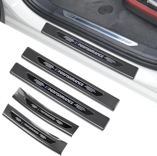4PCS Door Sill Protector Compatible with BMW 2019-2025 2026 X5 G05 Accessories Carbon Fiber Texture ABS Plastic Material Auto Door Entry Guards